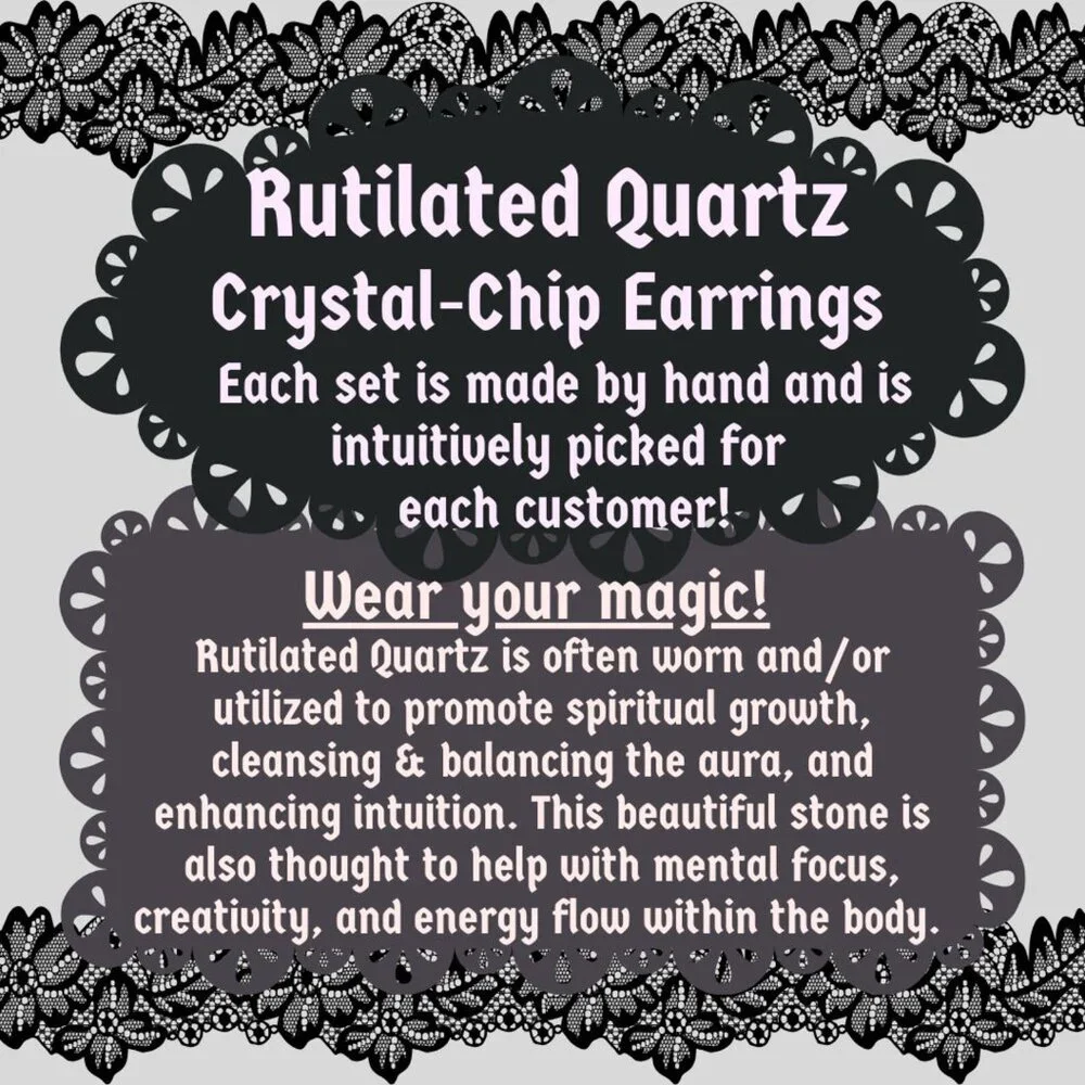 Sunstone & Rutilated Quartz Crystal Stud Earring Bundle – 2 Pairs | Handmade